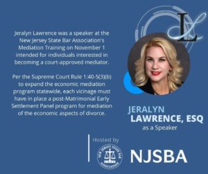 Jeralyn Lawrence Speaking at New Jersey State Bar Association Mediation Traning