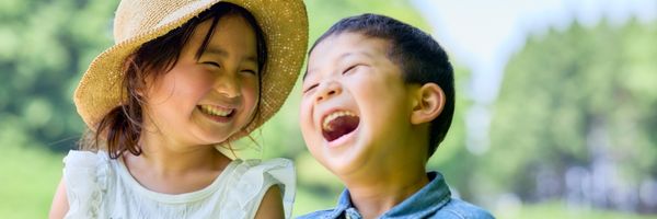 two children laughing
